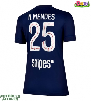 Paris Saint-Germain Nuno Mendes #25 Hemmatröja Kvinnor 2025-26 Kortärmad